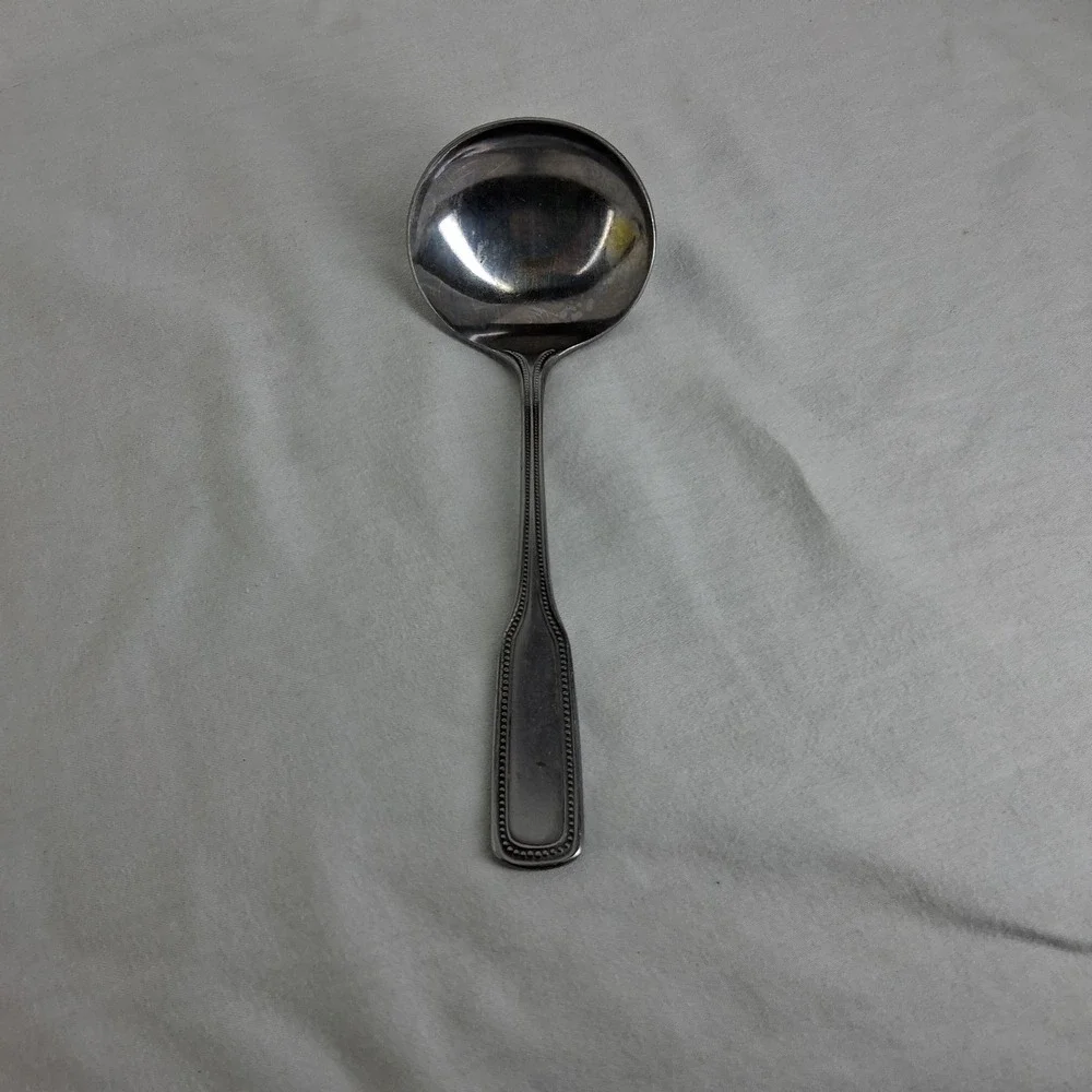 4 PCS Stainless By Salem Japan Beaded Serving Fork, Spoon,‎ Ladle, Cake Server